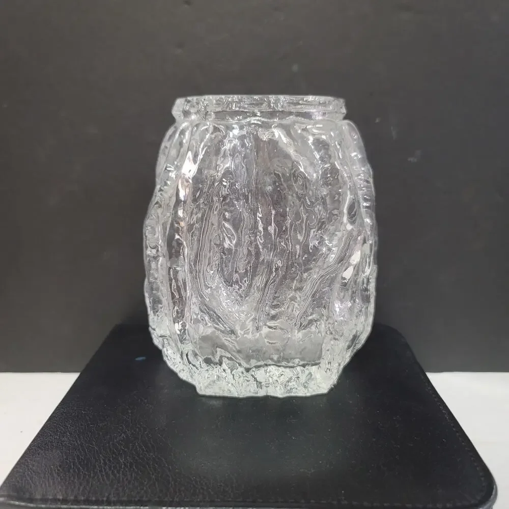 Vintage Ingrid Glashutte Ice block MCM vase 5.5